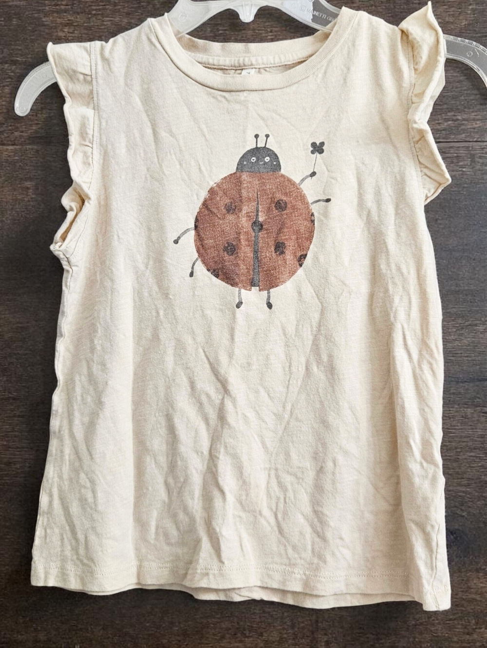 Rylee + Cru Girls Ladybug Ruffle Tank Top in Natural Size 10-12Y NWOT